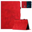 For Amazon Kindle Paperwhite 4/3/2/1 Coconut Tree Embossed Smart Leather Tablet Case(Red) - 1