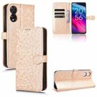 For TCL 505 Honeycomb Dot Texture Leather Phone Case(Gold) - 1