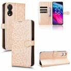 For TCL 50 5G Honeycomb Dot Texture Leather Phone Case(Gold) - 1