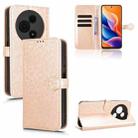 For TCL 605 Honeycomb Dot Texture Leather Phone Case(Gold) - 1