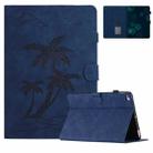 For iPad Air/Air 2/9.7 2017/2018 Coconut Tree Embossed Smart Leather Tablet Case(Blue) - 1