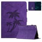 For iPad Air/Air 2/9.7 2017/2018 Coconut Tree Embossed Smart Leather Tablet Case(Purple) - 1