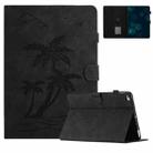 For iPad mini/2/3/4/5 Coconut Tree Embossed Smart Leather Tablet Case(Black) - 1