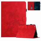 For iPad mini/2/3/4/5 Coconut Tree Embossed Smart Leather Tablet Case(Red) - 1