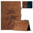 For iPad Pro 11 2024 Coconut Tree Embossed Smart Leather Tablet Case(Brown) - 1