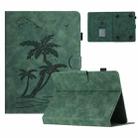 For 10 inch Universal Coconut Tree Embossed Leather Tablet Case(Green) - 1