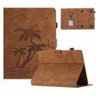 For 10 inch Universal Coconut Tree Embossed Leather Tablet Case(Brown) - 1