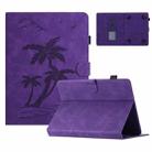 For 10 inch Universal Coconut Tree Embossed Leather Tablet Case(Purple) - 1