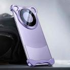 For Huawei Mate 60 Pro Frameless Metal Corner Pad Phone Case with Lens Film(Purple) - 1