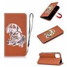 For iPhone 12 mini Pure Color Painting Horizontal Flip Leather Case with Card Slot & Holder(Dog) - 1