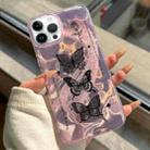 For iPhone 13 Pro Max Dual-layer Water Rippled Acrylic Hybrid TPU Phone Case(Purple Butterflies) - 1