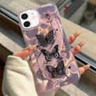For iPhone 12 Dual-layer Water Rippled Acrylic Hybrid TPU Phone Case(Purple Butterflies) - 1