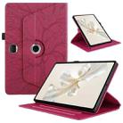 For Honor Pad 9 Tree Life Embossed Rotation Leather Tablet Case(Red) - 1