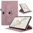 For Honor Pad 9 Tree Life Embossed Rotation Leather Tablet Case(Rose Gold) - 1