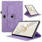 For Honor Pad 9 Tree Life Embossed Rotation Leather Tablet Case(Purple) - 1