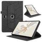 For Honor Pad 9 Tree Life Embossed Rotation Leather Tablet Case(Black) - 1