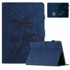 For Samsung Galaxy Tab A9 X110/X115 Coconut Tree Embossed Leather Tablet Case(Blue) - 1