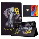For Lenovo Tab M11 / Xiaoxin Pad 11 2024 Electric Pressed Colored Drawing Smart Leather Tablet Case(Flower Elephant) - 1