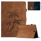 For Samsung Galaxy Tab A 9.7 T550/T555C Coconut Tree Embossed Smart Leather Tablet Case(Brown) - 1