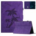 For Samsung Galaxy Tab A9+ X210/X216 Coconut Tree Embossed Smart Leather Tablet Case(Purple) - 1