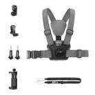 6 in 1 Phone Clamp Adjustable Body Mount Belt Chest Strap with Mount & Screw(Grey) - 1