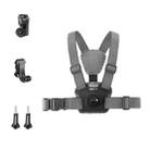 4 in 1 Adjustable Body Mount Belt Chest Strap with Mount & Screw(Grey) - 1