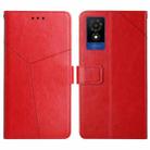 For TCL 502 Y-shaped Pattern Flip Leather Phone Case(Red) - 1