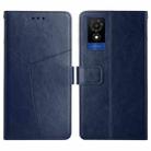 For TCL 502 Y-shaped Pattern Flip Leather Phone Case(Blue) - 1