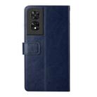For TCL 505 Y-shaped Pattern Flip Leather Phone Case(Blue) - 3