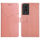 For TCL 505 Y-shaped Pattern Flip Leather Phone Case(Pink) - 1