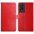 For TCL 50 SE/40 NxtPaper 4G Y-shaped Pattern Flip Leather Phone Case(Red) - 1