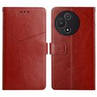 For TCL 60 5G Y-shaped Pattern Flip Leather Phone Case(Brown) - 1