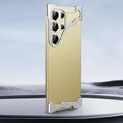 For Samsung Galaxy S24 Ultra 5G Frameless Metal Corner Pad Phone Case with Lens Film(Silver) - 1