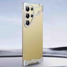 For Samsung Galaxy S23 Ultra 5G Frameless Metal Corner Pad Phone Case with Lens Film(Silver) - 1
