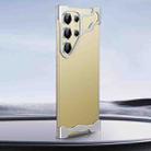 For Samsung Galaxy S25 Ultra 5G Frameless Metal Corner Pad Phone Case with Lens Film(Silver) - 1