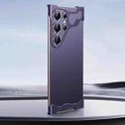 For Samsung Galaxy S25 Ultra 5G Frameless Metal Corner Pad Phone Case with Lens Film(Purple) - 1