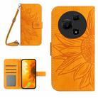 For TCL 60 NxtPaper 4G Skin Feel Sun Flower Embossed Flip Leather Phone Case with Lanyard(Yellow) - 1