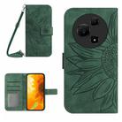 For TCL 60 NxtPaper 4G Skin Feel Sun Flower Embossed Flip Leather Phone Case with Lanyard(Green) - 1