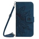 For TCL 60 NxtPaper 4G Skin Feel Sun Flower Embossed Flip Leather Phone Case with Lanyard(Inky Blue) - 2