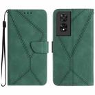 For TCL 505 Stitching Embossed Leather Phone Case(Green) - 1