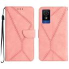 For TCL 502 Stitching Embossed Leather Phone Case(Pink) - 1