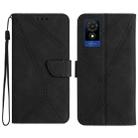 For TCL 502 Stitching Embossed Leather Phone Case(Black) - 1