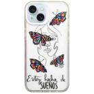 For iPhone 15 Colorful Painting TPU + PC Phone Case(Butterflies) - 1