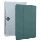 For Honor Pad 9 3-fold Clear TPU Smart Leather Tablet Case with Pen Slot(Dark Green) - 1