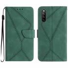 For Sony Xperia 10 VI Stitching Embossed Leather Phone Case(Green) - 1