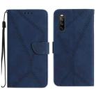 For Sony Xperia 10 VI Stitching Embossed Leather Phone Case(Blue) - 1