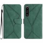 For Sony Xperia 1 VI Stitching Embossed Leather Phone Case(Green) - 1