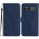 For Sony Xperia 10 VII Stitching Embossed Leather Phone Case(Blue) - 1
