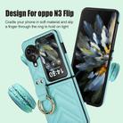 For OPPO Find N3 Flip V-shaped PU Hybrid TPU Ring Holder Phone Case(Green) - 2