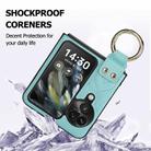For OPPO Find N3 Flip V-shaped PU Hybrid TPU Ring Holder Phone Case(Green) - 3
